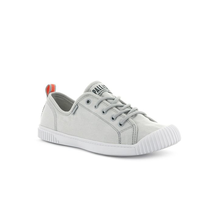 Baskets Palladium Easy Dentelle Tela Low Tops Femme Grise Clair | FR CYU729F